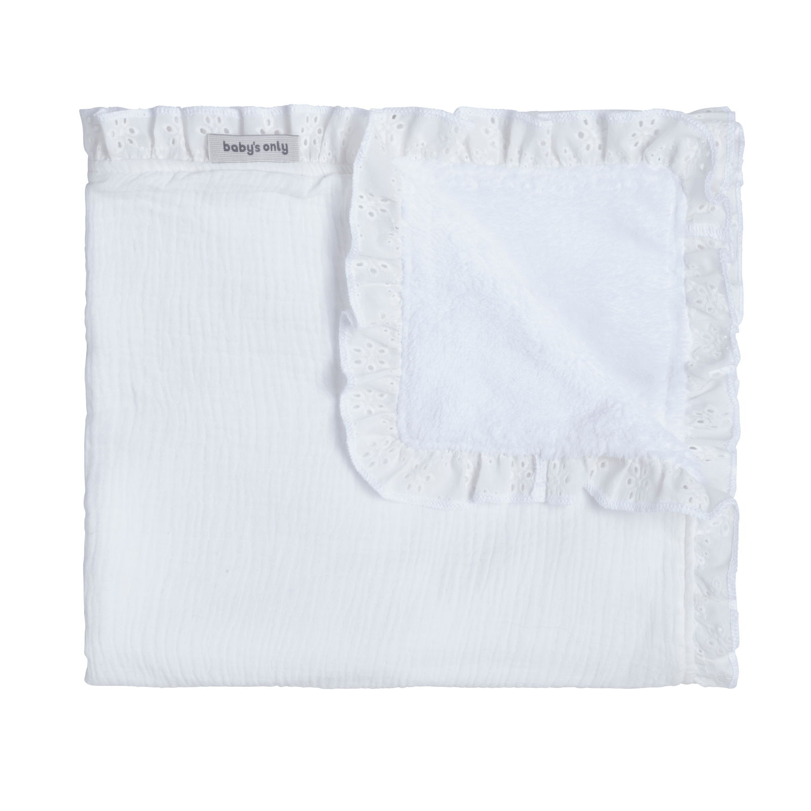 Cot blanket teddy Calm white