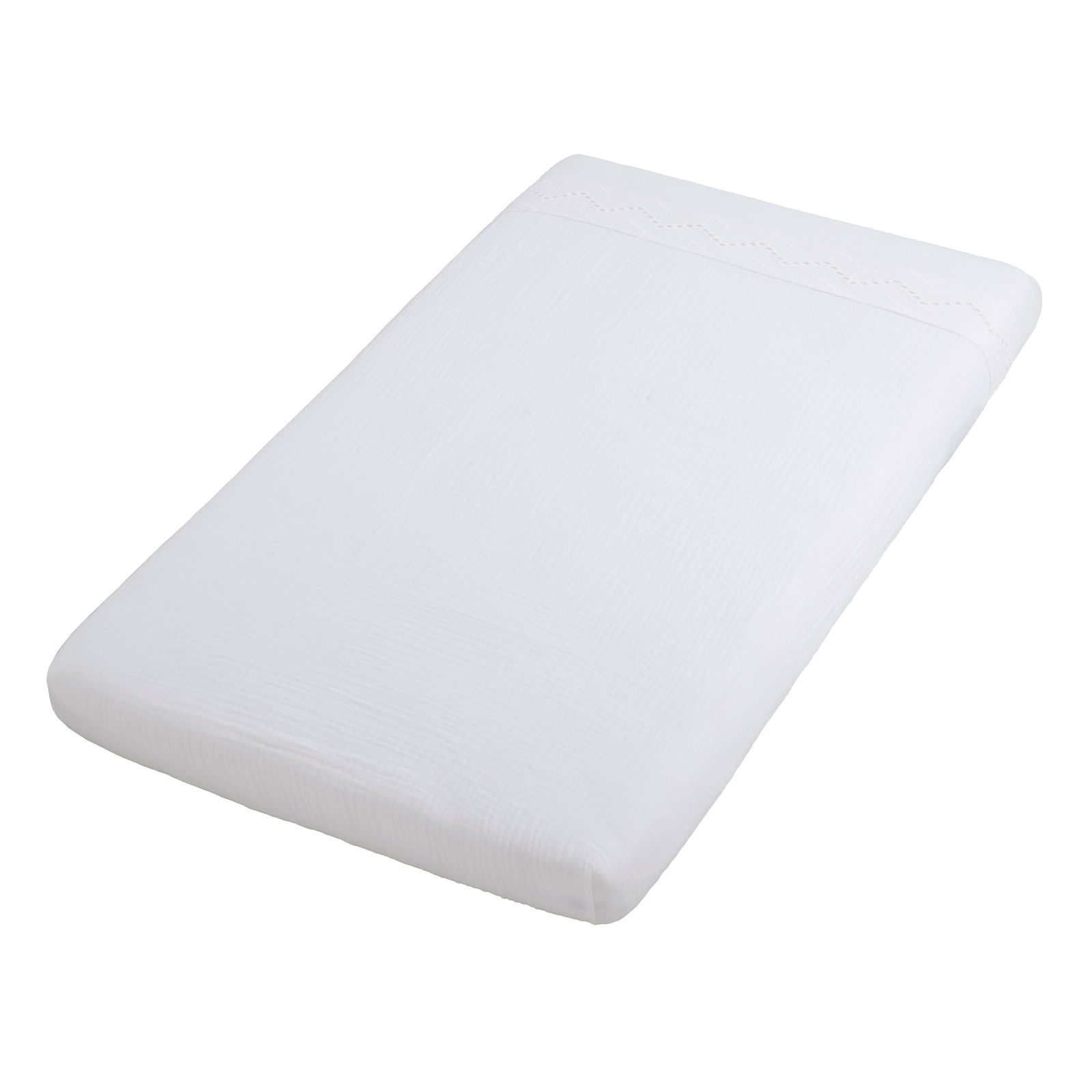 Fitted sheet Calm white - 60x120 - with embroidery